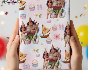Vaiana Presentpapper, Tropisk Prinsessa Födelsedagspresentpapper