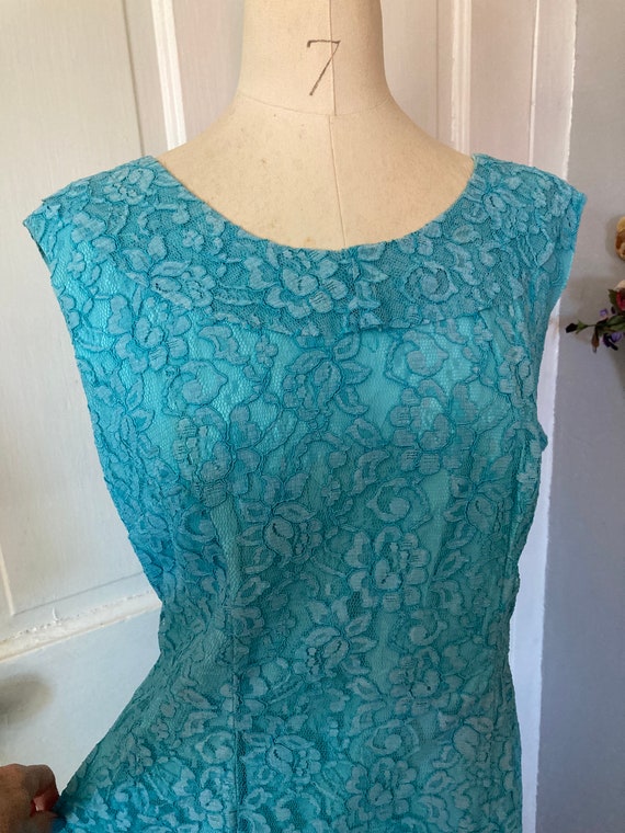 Buy Vintage Dress Aqua Lace Turquoise Sleeveless Zippered Fitted Bow Train Wedding Bridesmaid Dress Summer Ann's Vogue Shop Cleveland Ohio Online in India - Etsy Buy Vintage Dress Aqua Lace Turquoise Sleeveless Zippered Fitted Bow Train Wedding Bridesmaid Dress Summer Ann's Vogue Shop Cleveland Ohio Online in India - Etsy