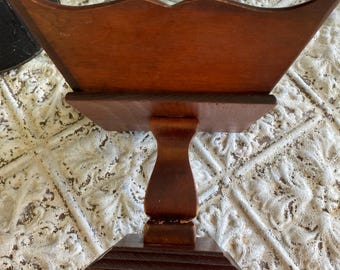 Vintage Wooden Footed Compote Centerpiece MCM 1950s Colonial Revival