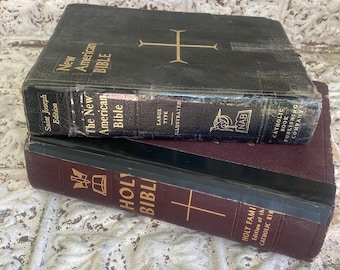 Vintage Bibles Holy Bible 1950 The Catholic Press New American Bible 1970 Confraternity of Christian Doctrine You Choose