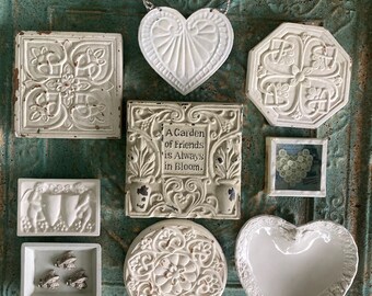 Vintage Home Decor White Cream Gallery Wall Cherubs Bees Catch All Garden Theme Sun Room