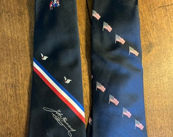 Neckties Vintage America USA John Hancock Flag Day American Flag Independence 1980s Regal You Choose Polyester Made in USA Fathers Day Dad