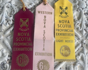 Vintage Horse Show Ribbons 1970s Nova Scotia Pink Yellow Red You Choose