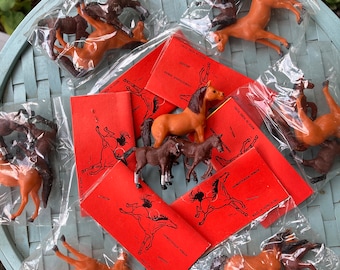 Vintage Toy Ponies Chincoteague Virginia Set of 3 Made in Hong Kong World Famous Pony Swim Souvenir