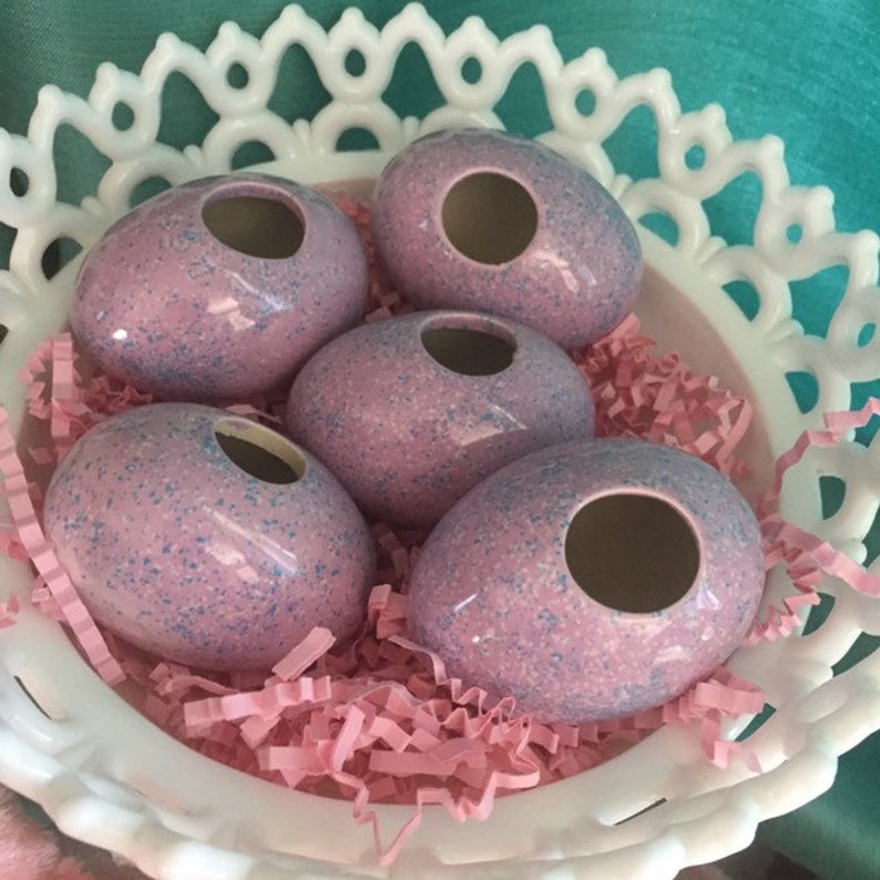 Easter Eggs Vintage Lavender Ceramic Greenware Atlantic Mold Etsy