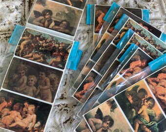 Pegatinas de ángeles vintage de Brier Rose Victorian Greetings. Juego de 20 pegatinas (4 hojas de 5 pegatinas). No adhesivas.