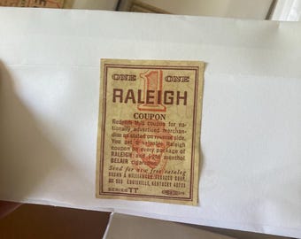Vintage Ephemera 100 Raleigh Coupons Brown and Williamson Premium Cigarette  Coupons Cash Value 3/4 of 1 Cent Junk Journal Supply Collage
