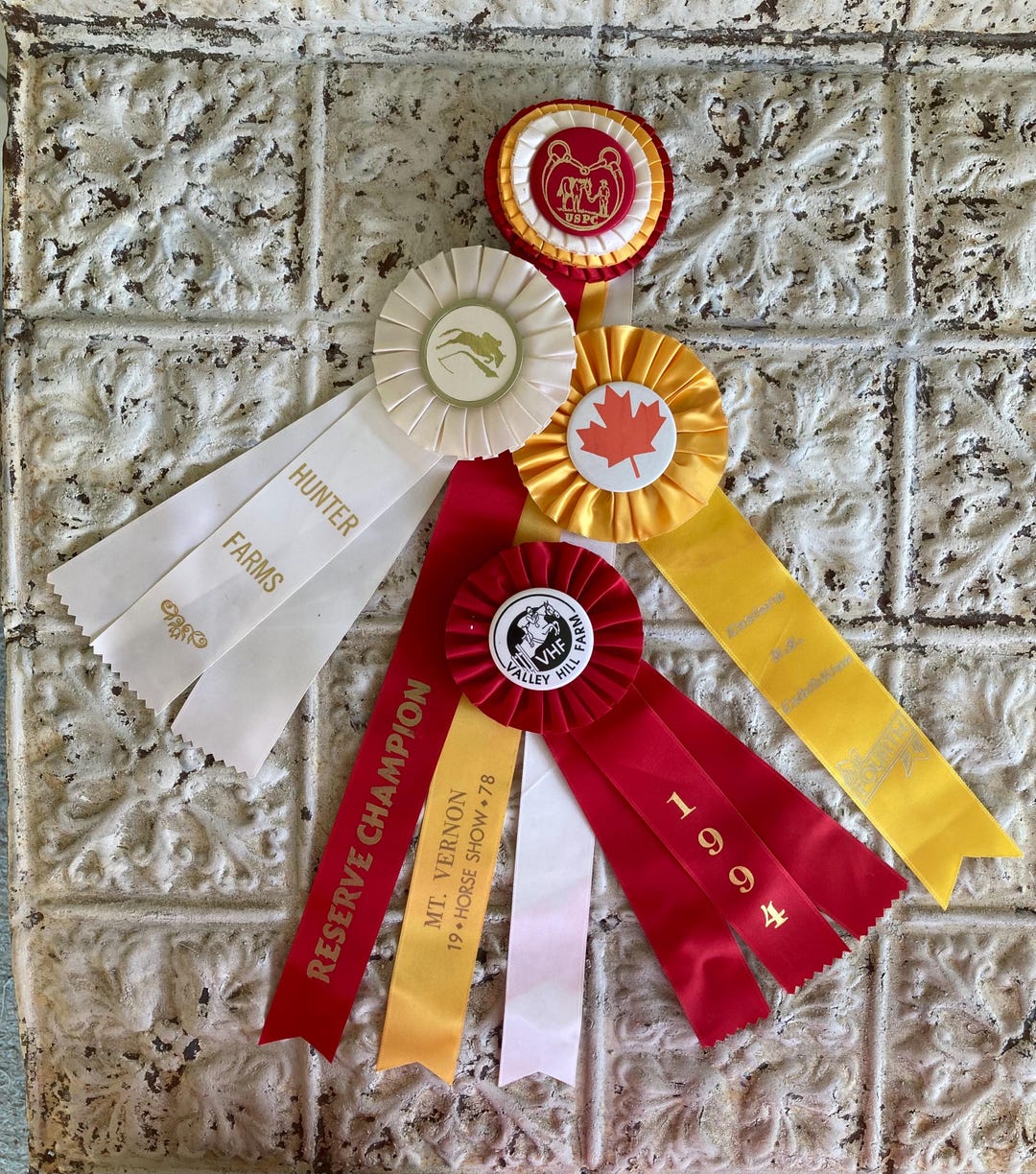 Vintage Horse Show Ribbons #42 Set of 4 Equestrian Awards 1960s - 1990s ...