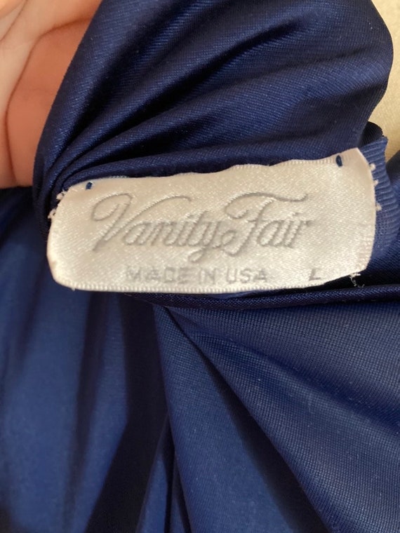 Lingerie Robe Vanity Fair Navy Blue Sleepwear 197… - image 5