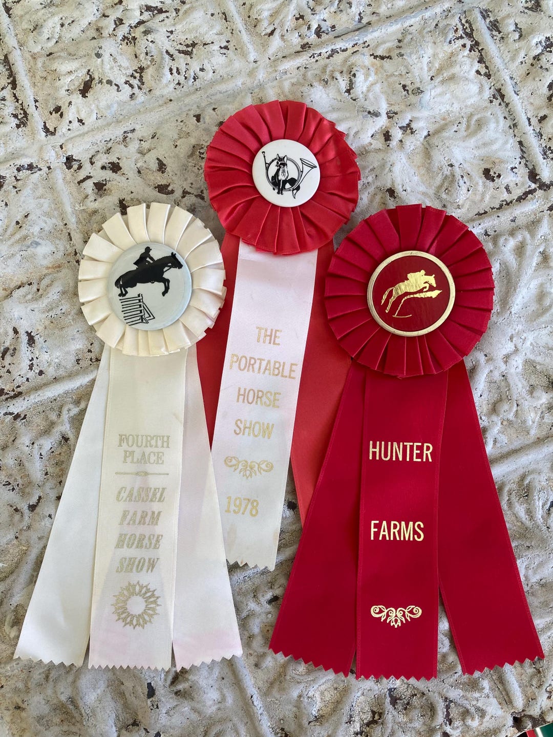 Vintage Horse Show Ribbons #3 Set of 3 Equestrian Awards 1960s - 1990s ...