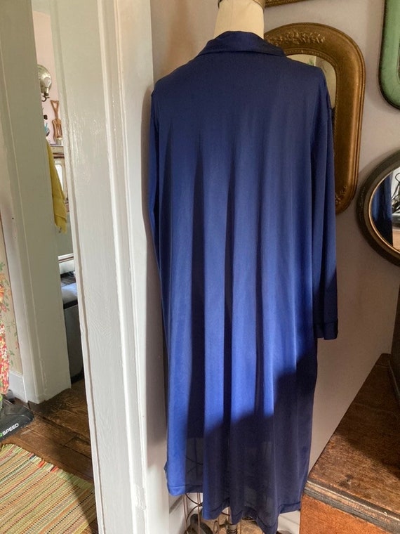 Lingerie Robe Vanity Fair Navy Blue Sleepwear 197… - image 3