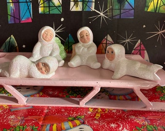 Snowbabies Set of 8 Christmas Figurines Winter Hand Painted