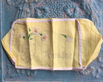 Embroidery Kit Toaster Cover Yellow Daisies Cheerful Kitchen 1970s