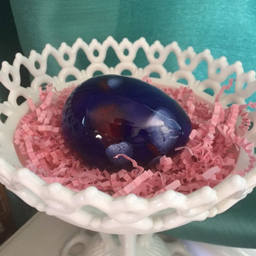 Easter Egg Vintage Navy Blue Red White Large Ceramic Greenware Atlantic ...