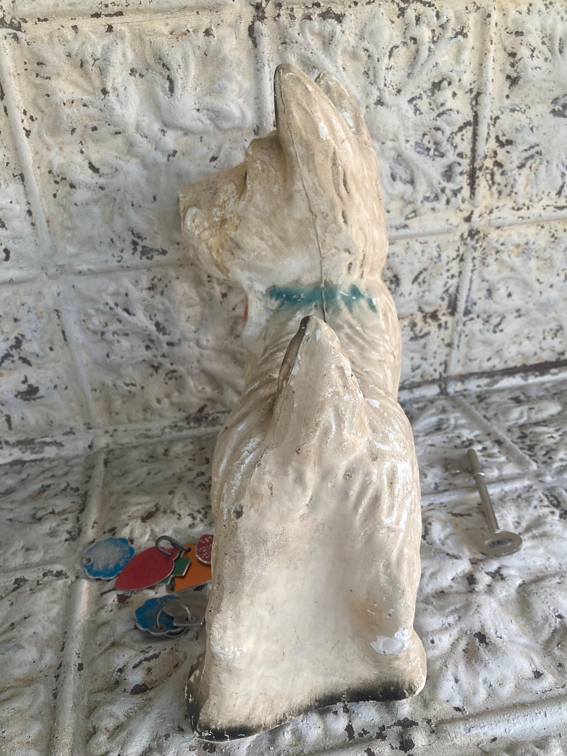Vintage Antique Westie Dog Figurine Statue White West Highland