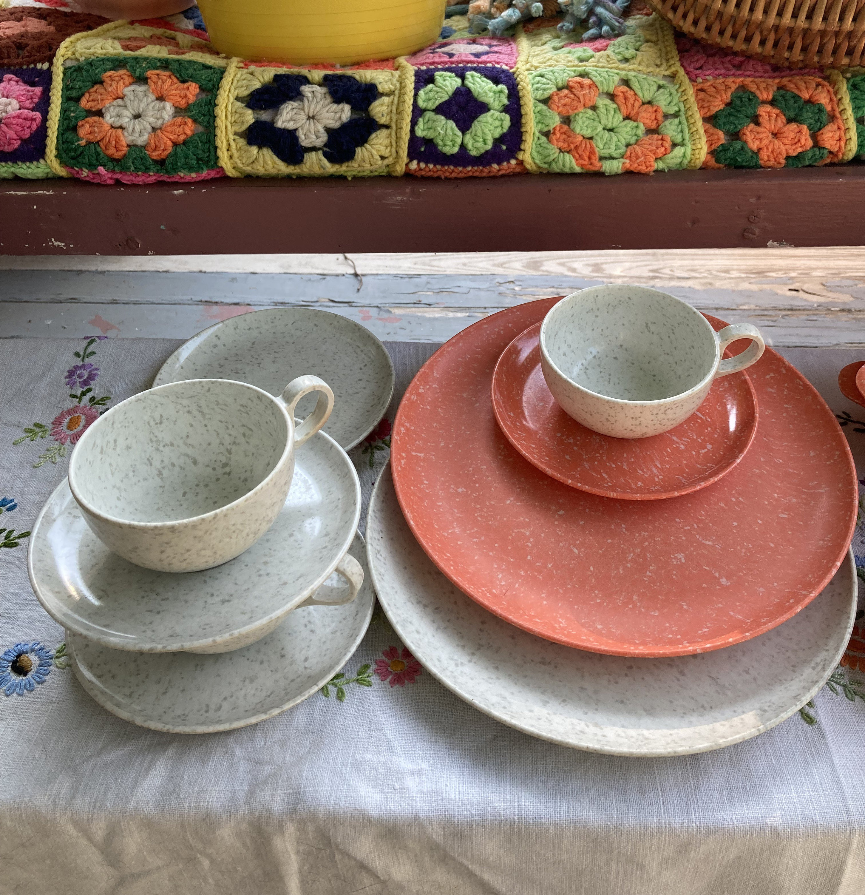 Dishes Melmac Melamine Plasticware Picnicware Camping Summertime
