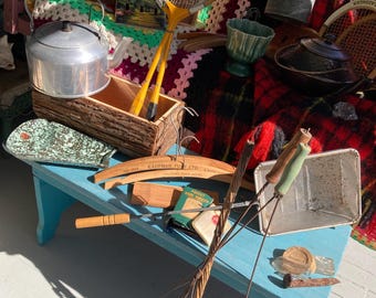 Vintage Popcorn Popper Fireplace Family Game Night Movie Night Campfire Camping Cabin Lodge Lake House