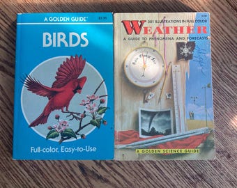 Vintage Golden Guides - Pocket Book Birds 1987 Weather 1965 Choice Reference Books