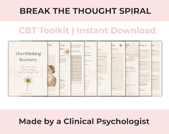 Stop Overthinking Workbook | Printable Anxiety and Mindset Journal | CBT Worksheets for Clarity and Calm