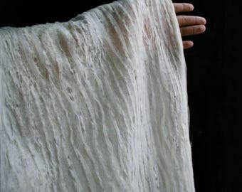 Beige Wool Textured Fabric, Sheer Blended Material, Imported Coat Designer Textile