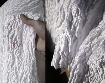 Brushed 3D Textured Pleat Fabric - Sculptural Material for Avant-Garde Fashion