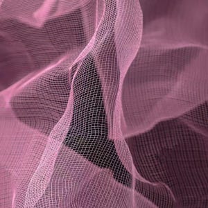 Cloud Mist Rigid Sculptural Mesh, Wire-Frame Shapeable Fabric for Futuristic Fashion & Dimensional Cutting Art pink