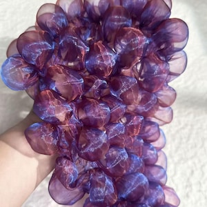 Lila 3D-bubbeltyll, skimrande, skirmiskt skulpturellt tyg, aftonklänningsduk för scenkostym