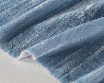 Solid Crinkle Velvet, Water-like Sheen Korean Minky for Architectural Coat, Modern Decor