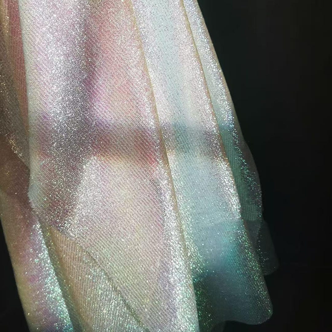 Gradient Stretch Iridescent Woven Tulle - Galaxy Gradient Stretch Fabric for Haute ...