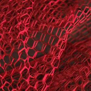 Storhåls sexkantigt mjukt nättyg, matt starkt öppet lager-på-lager designertextil, handgjord väska kreativ modesömnad