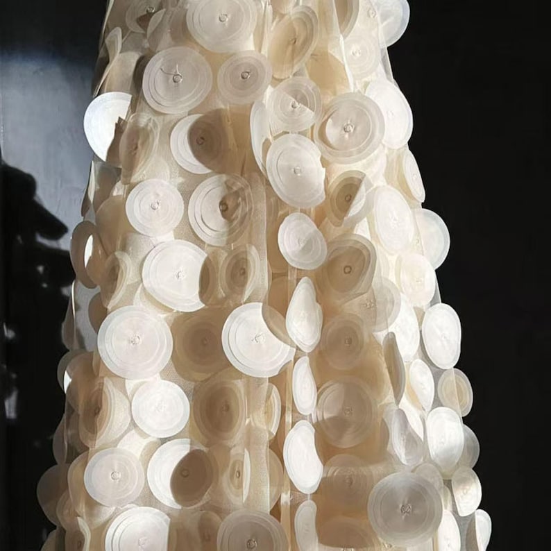 Hand-applied 3D Texture Tulle, Floating Discs Sheer Fabric for Wearable ...
