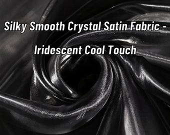 Holographic Satin Fabric - Iridescent Cooling Textile for Techwear, Bridal Gowns