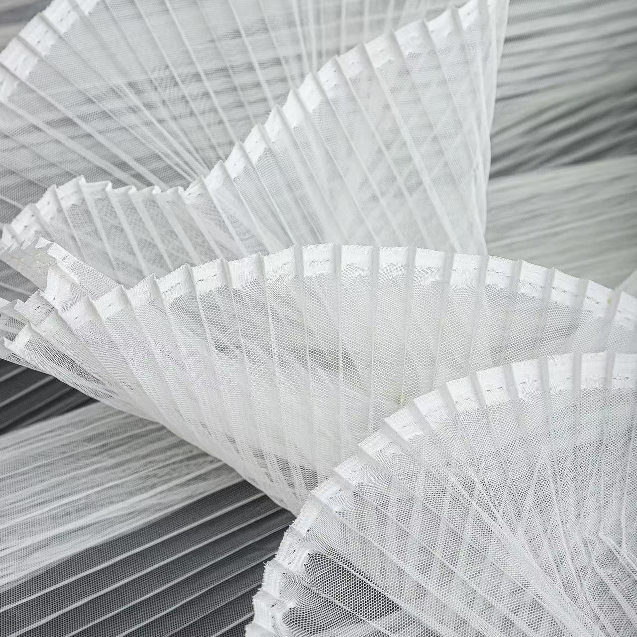 Structured Fabric Large Accordion Pleated Stiff Mesh, Pleated Structured Fabric for Stage ...