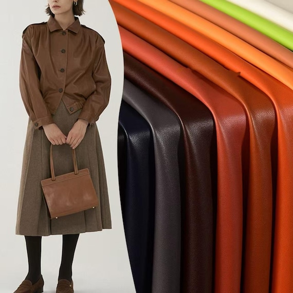 Ultra-Soft Vegan Leather Fabric – Semi-Gloss Stretch PU, Baby-Safe