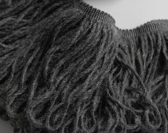 Chunky Icelandic Wool Loop Tassel Trim | Sweater Decoration, Home Decor, Upcycling (15/30cm)