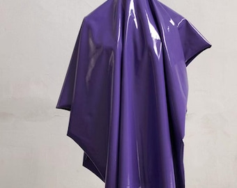 Violet Stretch Mirror PU Leather - 4-Way Knit Faux Leather for Dancewear & Stage Costumes