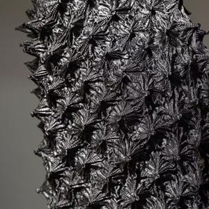 Thorn 3D Texture Dark Heavy Pleated Fabric, High-Stretch Avant-Garde Textile for Gothic Fashion