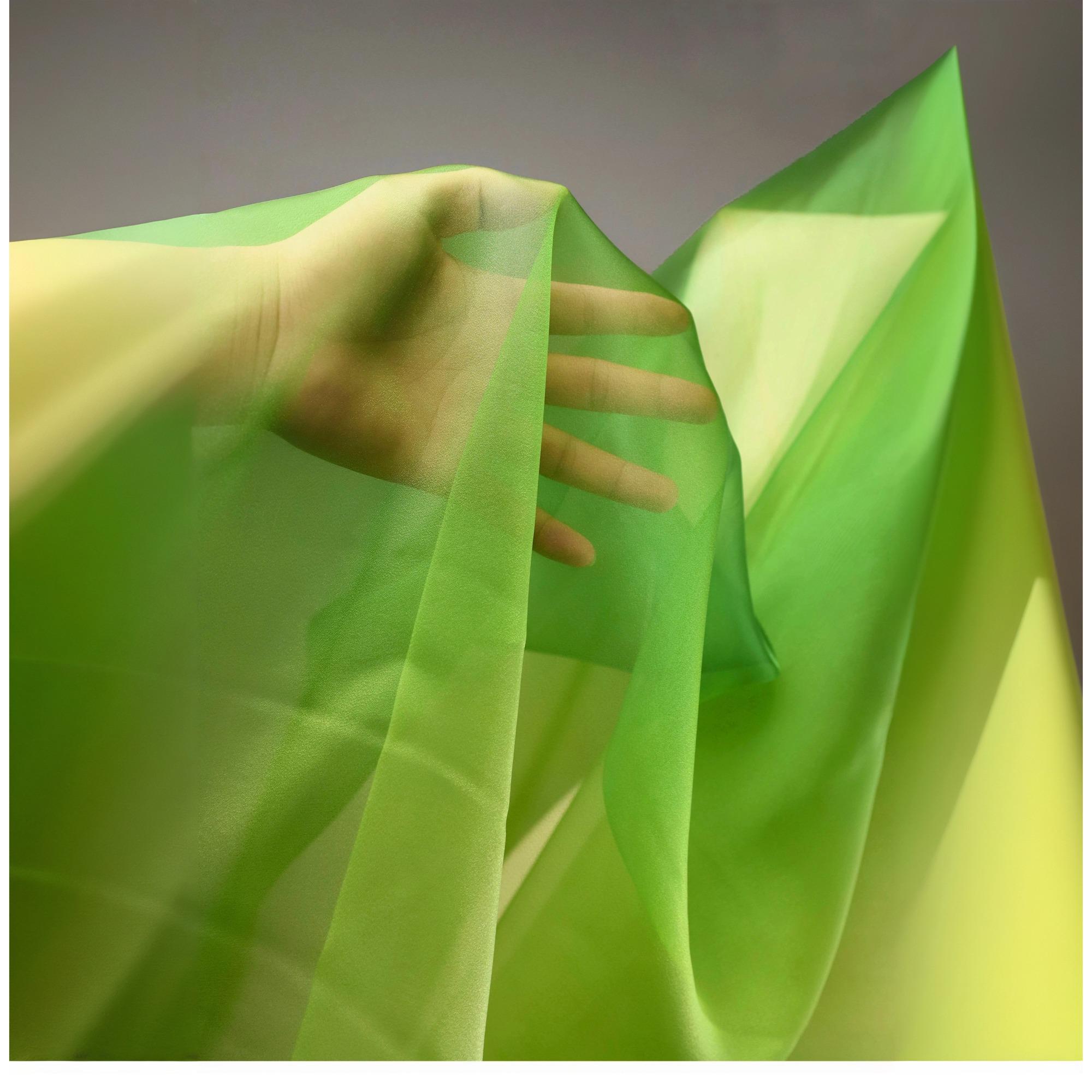Yellow Green Chiffon Chiffon, Transparent Organic Fabric, Dress