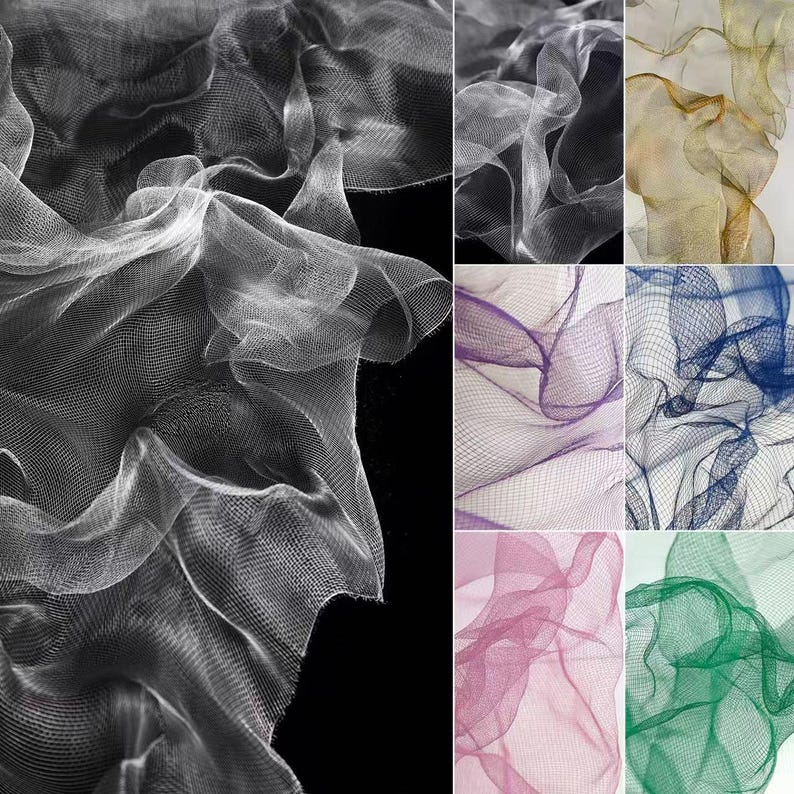 Cloud Mist Rigid Sculptural Mesh, Wire-Frame Shapeable Fabric for Futuristic Fashion & Dimensional Cutting Art image 3