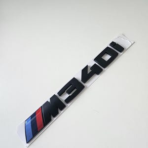 Black matte 340i style emblem for BMW 3 Series models (E30, E36, E46, E90, E91, E92, F30, G20) vehicle lettering tuning accessories