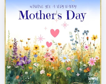 Happy Mother's Day ECard, mp4 Animation, 6 seconds, no sound. Digital Download.