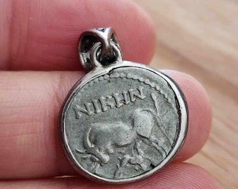 2. Colgante de moneda griega antigua: auténtico tesoro de plata de 2000 años de antigüedad