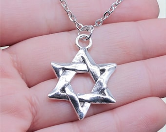 Jewish Star of David Necklace Hexagram Pendant Choker Charm | Judaica Jewelry Gift for Men & Women | Hebrew Religious Symbol Israel pro