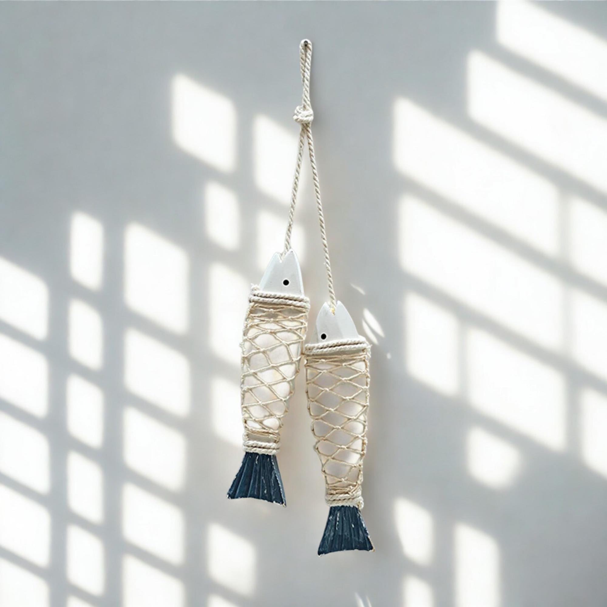 Mediterranean Vintage Wooden Fish Wall Hanging Coastal Nautical Rustic ...