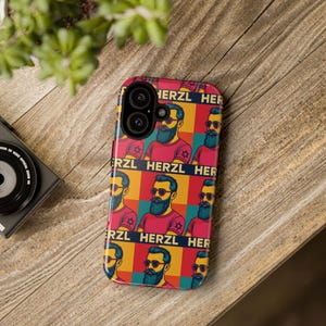 Jewish Phone Case, Herzl Jewish Gift, Israel Inspired Tough Case, Jewish Pride Accessories, Jewish Heritage Phone Cover