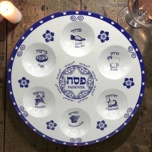 ペサハ セーデルプレート ユダヤ アンティーク Passover seder plate - Etsy 日本