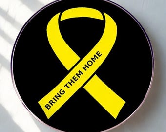 Bring Them Home Pin Yellow Ribbon Enamel Badge Support Israel Children Health Awareness  Jewish Lapel Pin Gift Solidarity