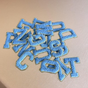 Chenille letter iron-on patch, Chenille Patch Gold Border, Chenille Iron on Letters, Chenille Letter Sticker Patch, Jacket Backpack Iron On.