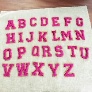 Chenille Iron on letter patch, Chenille letter iron on patch, Stick On Chenille Letter Patch, Iron On Letter Patch, Patches For Clothing Bag