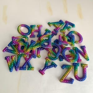 Pearl Alphabet Iron-On Patches, Pearl patches, Letter Patches Pearl, Iron on Alphabet Patches, Rhinestone and Pearl Iron On Letter patches